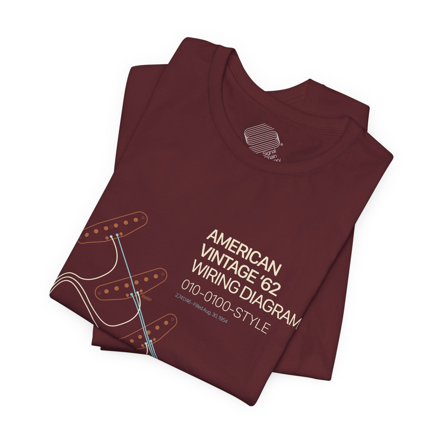 Vintage '62 Wiring Diagram Tee — Guitar Pickup Schematic Graphic T-Shirt