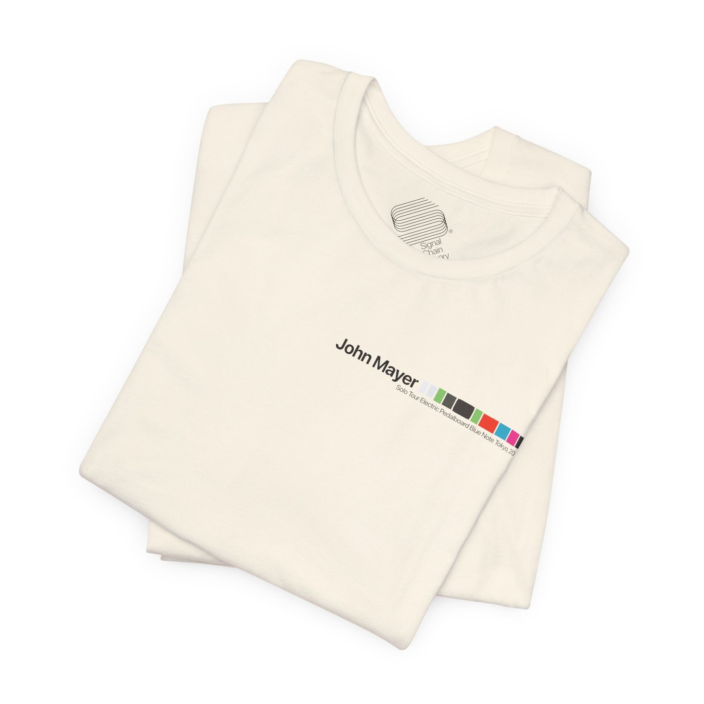 John Mayer Guitar Pedalboard Signal Chain - Premium Jersey T-shirt with Original Design.