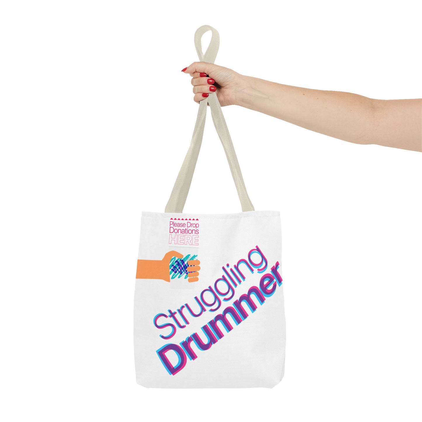 Struggling Drummer Tote Bag - Musical Themed, Perfect for Musicians and Drums Lovers (80s Jazzy Cup)