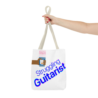 Struggling Guitarist Tote Bag - Musical Themed, Perfect for Musicians and Guitar Players - Original Design by Signal Chain Theory (Greek Cup)