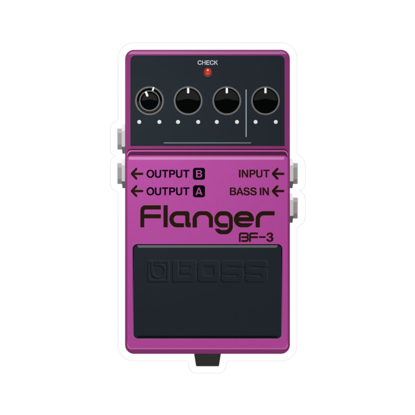 Flanger Guitar Pedal Vinyl Decal - Original Art - Collect Them All!