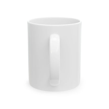 Quite Descriptive "Generic Ceramic Mug" mug. Bold Black Italic Typography Ceramic Coffee Cup (11oz/15oz)